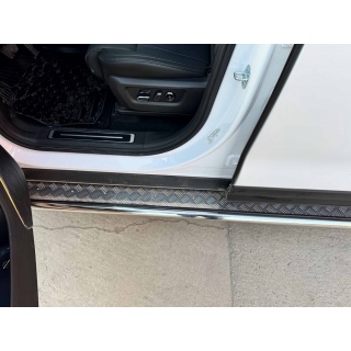 Пороги площадкой нержавеющая сталь, d60 мм с алюминиевым листом ROX 01