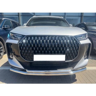 Защита переднего бампера двойная из нержавеющей стали d60-42 мм TENET T7