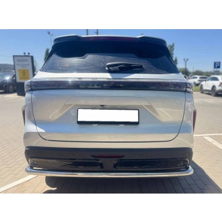 Защита заднего бампера с загибами из нержавеющей стали d60 мм TENET T7