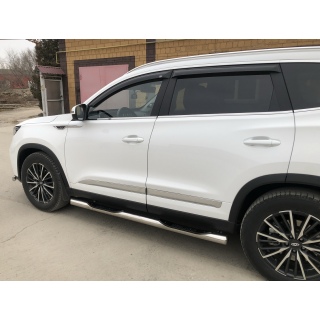 Пороги труба из нержавеющей стали с пластиковыми накладками, d76 мм Xcite X-Cross 8