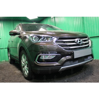 Решетка радиатора черная HYUNDAI Santa Fe с датчиком ACC с 2015 года