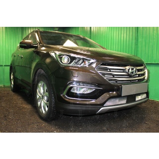 Решетка радиатора хромированная HYUNDAI Santa Fe года с датчиком ACC с 2015