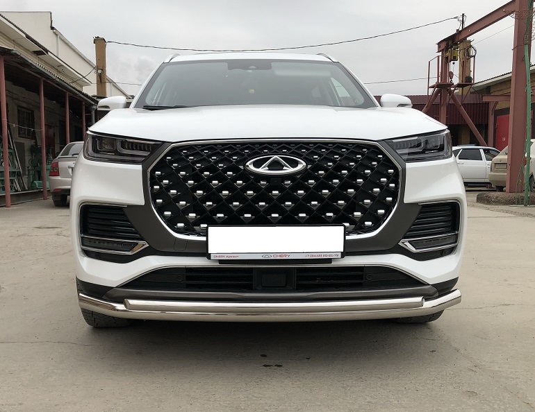 Защита переднего бампера Chery Tiggo 8 Pro MAX (Чери Тигго 8 Про Макс ...