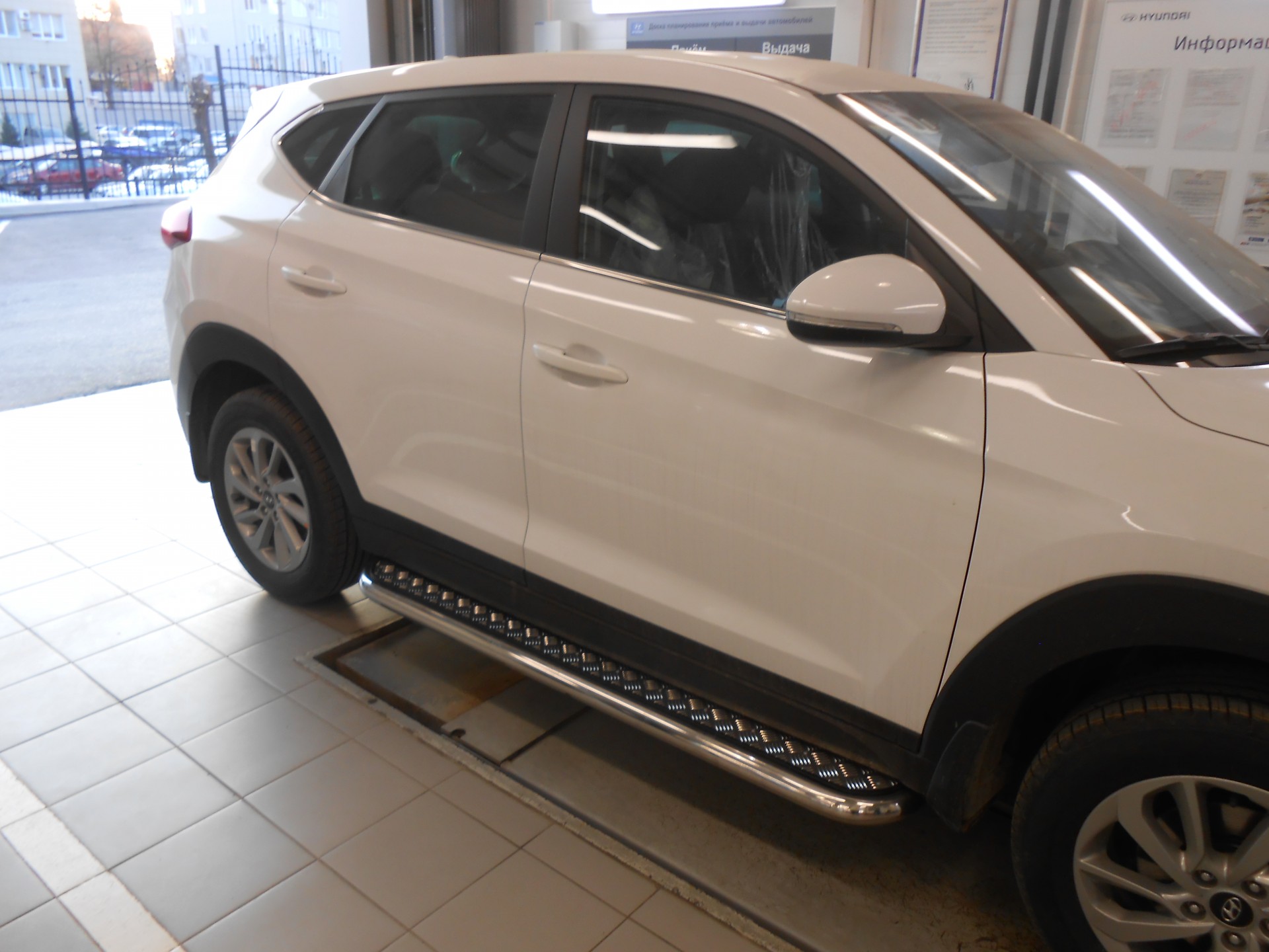 Пороги из нержавейки Hyundai Tucson (Хендай Туссан) с 2015 г.в.